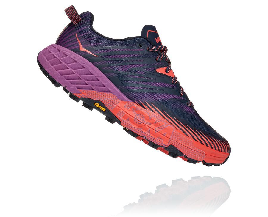 Tenis Trail Hoka One One Feminino Azul Marinho - Speedgoat 4 - 714-NHGLRV